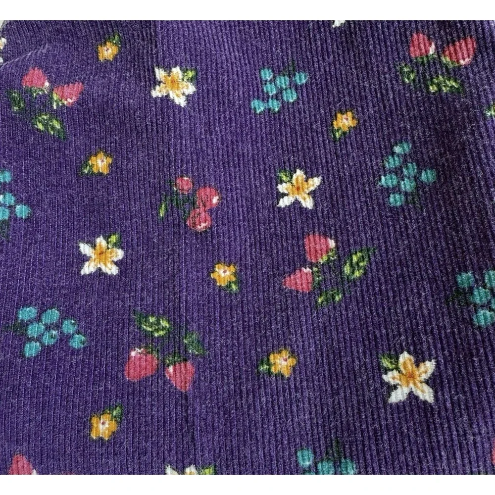 Vintage Oshkosh BGosh Girl's 5 Corduroy Fruit Pants Strawberries Blueberries USA